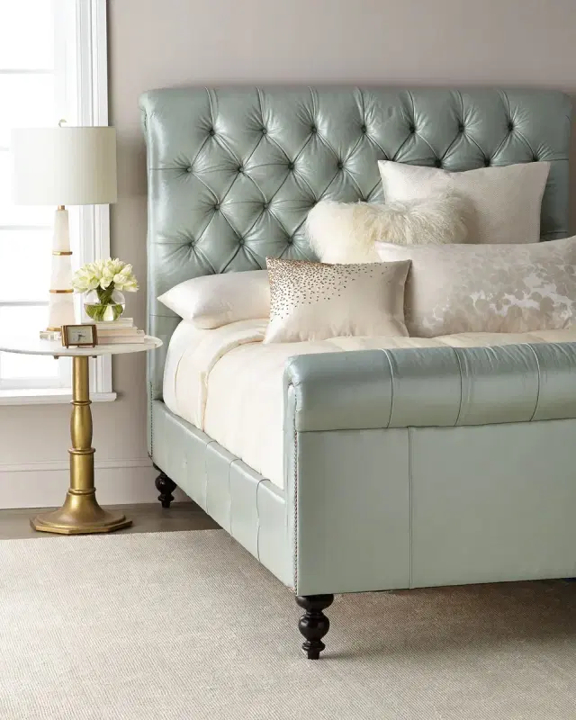 Old Hickory Tannery Spence Hand-Tufted Leather King Bed