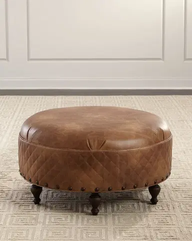Old Hickory Tannery Carson Leather Ottoman | Thumbnail 1 Old Hickory Tannery Carson Leather Ottoman | Thumbnail 1