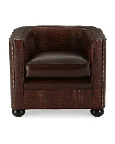 Old Hickory Tannery Boone Leather Barrel Chair | Thumbnail 2 Old Hickory Tannery Boone Leather Barrel Chair | Thumbnail 2