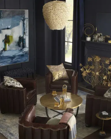 Old Hickory Tannery Boone Leather Barrel Chair | Thumbnail 5 Old Hickory Tannery Boone Leather Barrel Chair | Thumbnail 5