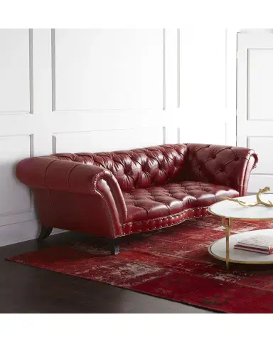 Old Hickory Tannery Bourdeaux Leather Sofa 97" | Thumbnail 3 Old Hickory Tannery Bourdeaux Leather Sofa 97" | Thumbnail 3