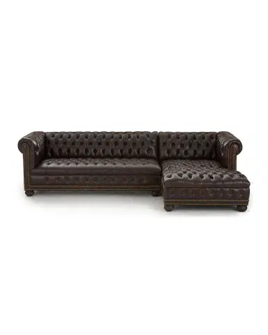 Old Hickory Tannery Elias Leather Chesterfield Sectional | Thumbnail 2 Old Hickory Tannery Elias Leather Chesterfield Sectional | Thumbnail 2