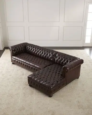 Old Hickory Tannery Elias Leather Chesterfield Sectional | Thumbnail 1 Old Hickory Tannery Elias Leather Chesterfield Sectional | Thumbnail 1