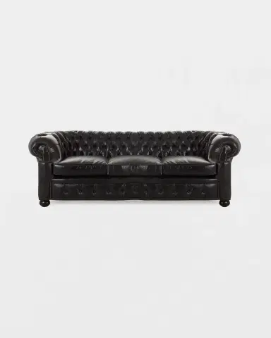 Old Hickory Tannery Rips Leather Chesterfield Sofa, 99.5" | Thumbnail 3 Old Hickory Tannery Rips Leather Chesterfield Sofa, 99.5" | Thumbnail 3