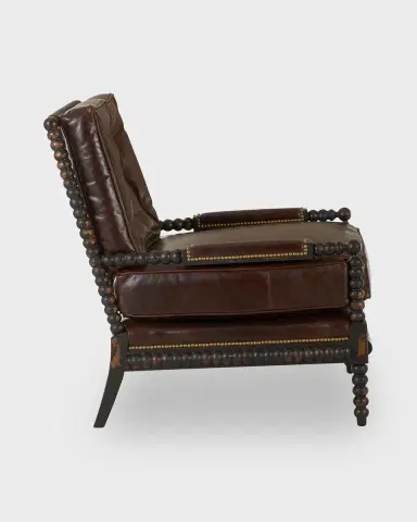 Old Hickory Tannery Ace Tufted Leather Spindle Chair | Thumbnail 2 Old Hickory Tannery Ace Tufted Leather Spindle Chair | Thumbnail 2