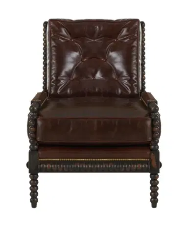 Old Hickory Tannery Ace Tufted Leather Spindle Chair | Thumbnail 1 Old Hickory Tannery Ace Tufted Leather Spindle Chair | Thumbnail 1