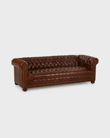 Old Hickory Tannery Malco Leather Chesterfield Sofa, 93" | Thumbnail 2 Old Hickory Tannery Malco Leather Chesterfield Sofa, 93" | Thumbnail 2