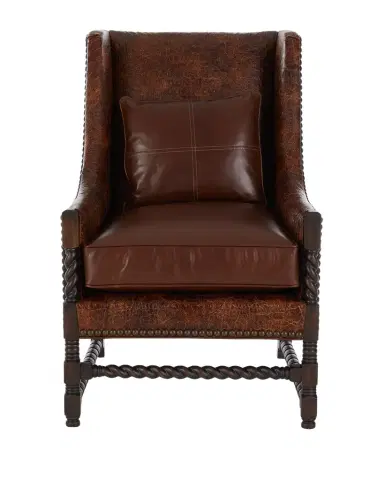 Old Hickory Tannery Edie Leather Wing Chair | Thumbnail 1 Old Hickory Tannery Edie Leather Wing Chair | Thumbnail 1