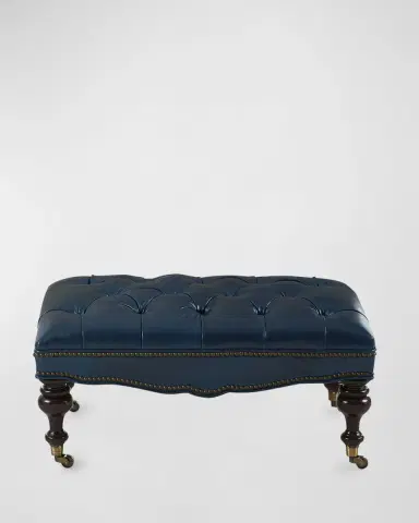 Old Hickory Tannery Sloane Tufted Leather Ottoman | Thumbnail 3