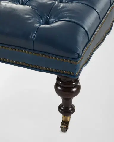 Old Hickory Tannery Sloane Tufted Leather Ottoman | Thumbnail 4