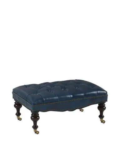 Old Hickory Tannery Sloane Tufted Leather Ottoman | Thumbnail 1