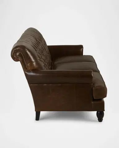 Old Hickory Tannery Bronya Tufted Leather Sofa, 86" | Thumbnail 2