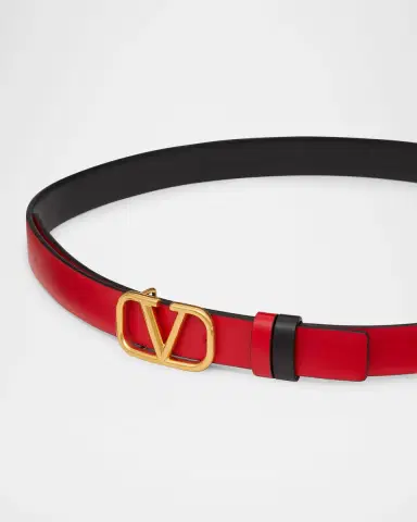 Valentino Garavani VLogo Signature Reversible Leather Belt, 20mm | Thumbnail 4 Valentino Garavani VLogo Signature Reversible Leather Belt, 20mm | Thumbnail 4