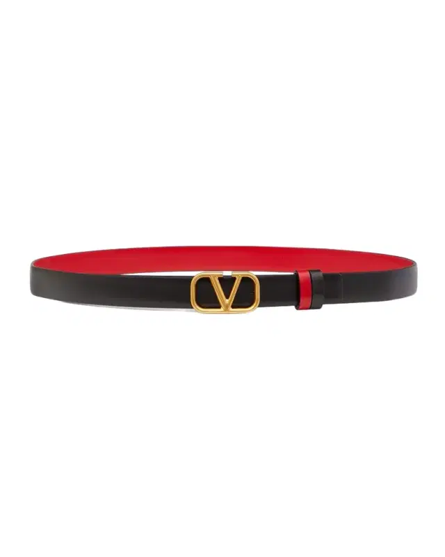 Valentino Garavani VLogo Signature Reversible Leather Belt, 20mm