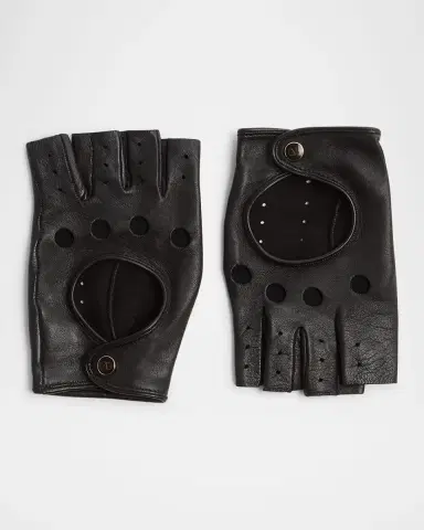 Valentino Garavani VLOGO Signature Leather Fingerless Gloves | Thumbnail 3 Valentino Garavani VLOGO Signature Leather Fingerless Gloves | Thumbnail 3