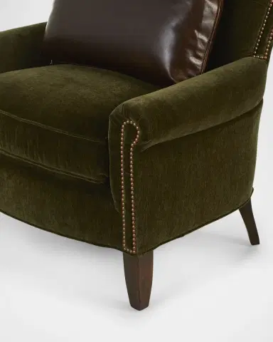 Old Hickory Tannery Yousef Velvet Wing Chair | Thumbnail 4 Old Hickory Tannery Yousef Velvet Wing Chair | Thumbnail 4