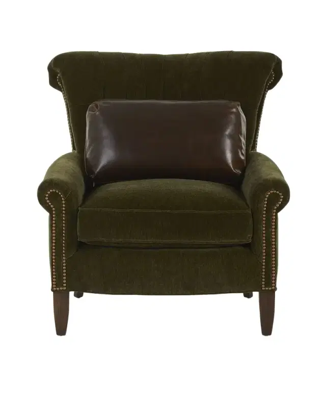 Old Hickory Tannery Yousef Velvet Wing Chair