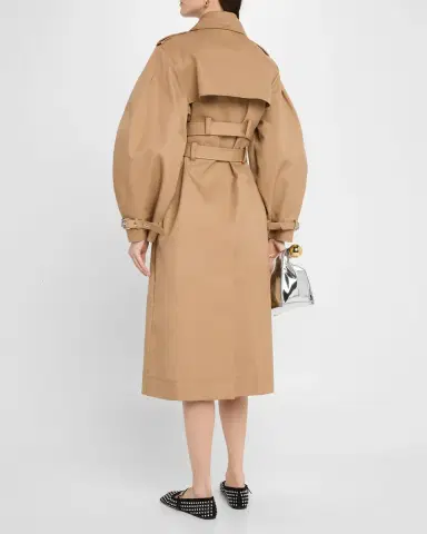 Ganni Bonded Cotton Trench Coat | Thumbnail 2