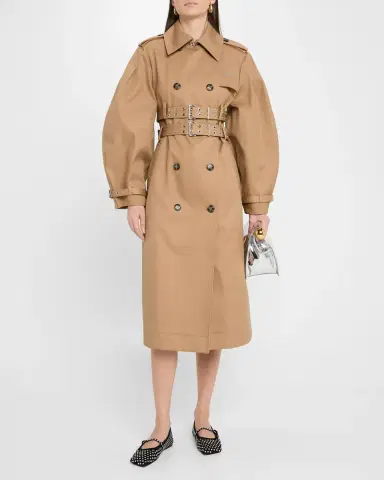 Ganni Bonded Cotton Trench Coat | Thumbnail 3