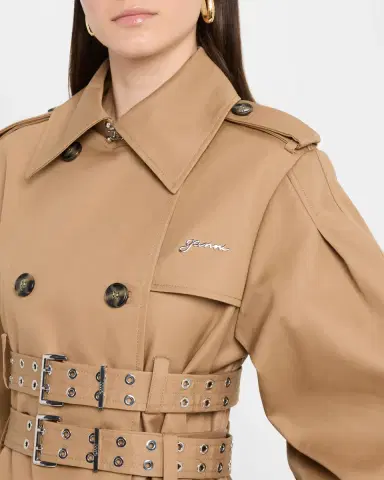 Ganni Bonded Cotton Trench Coat | Thumbnail 4