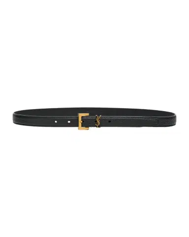 Saint Laurent YSL Grain Leather Skinny Belt | Thumbnail 3