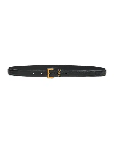 Saint Laurent YSL Grain Leather Skinny Belt | Thumbnail 1