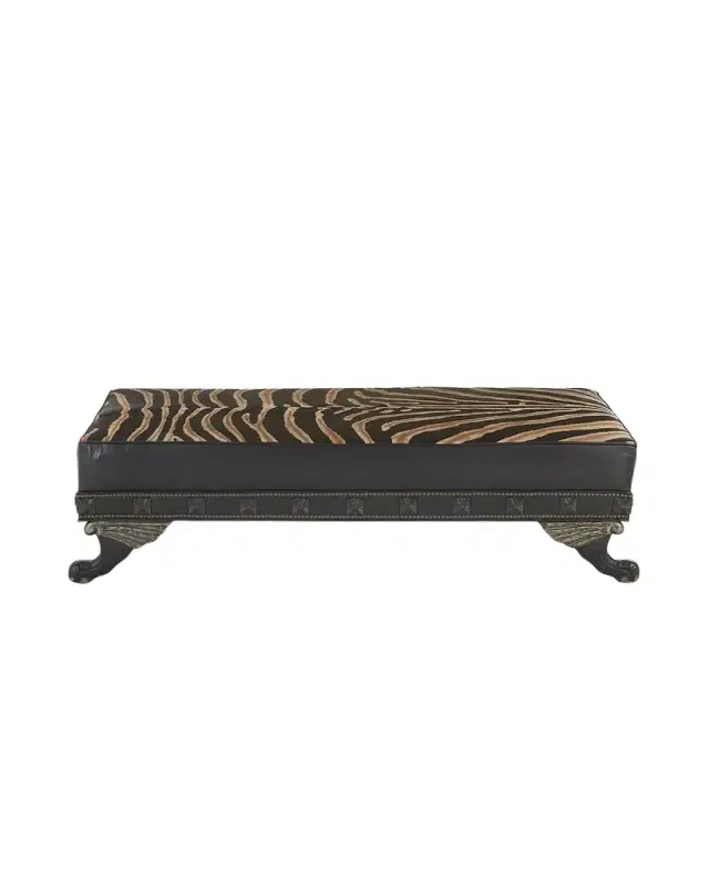 Old Hickory Tannery Zara Hair on Hide Ottoman