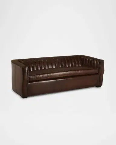 Old Hickory Tannery Ralston Channel-Tufted Leather Sofa, 84" | Thumbnail 2 Old Hickory Tannery Ralston Channel-Tufted Leather Sofa, 84" | Thumbnail 2