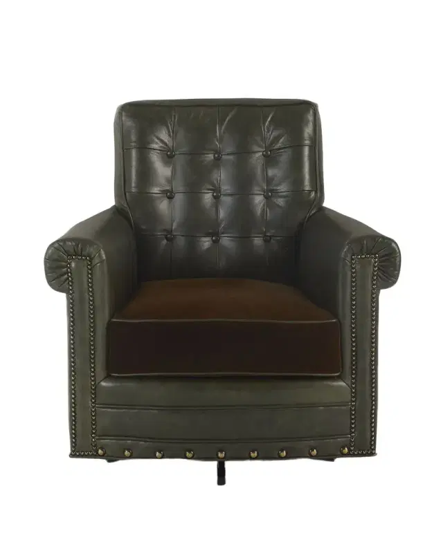 Old Hickory Tannery Elphie Leather Swivel Chair