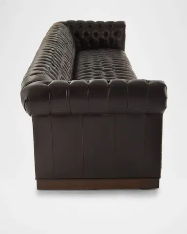 Old Hickory Tannery Hamilton Leather Chesterfield Sofa, 132" | Thumbnail 2