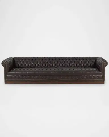 Old Hickory Tannery Hamilton Leather Chesterfield Sofa, 132" | Thumbnail 5