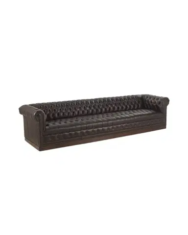 Old Hickory Tannery Hamilton Leather Chesterfield Sofa, 132" | Thumbnail 1