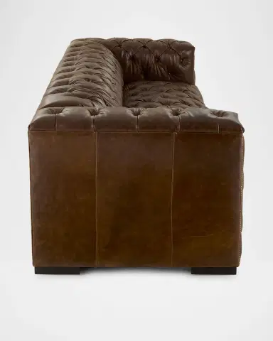 Old Hickory Tannery Mastra Leather Chesterfield Sofa, 101" | Thumbnail 2
