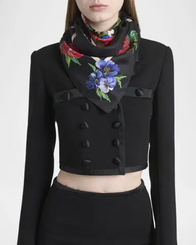 Dolce & Gabbana Floral Foulard Silk Scarf | Thumbnail 2 Dolce & Gabbana Floral Foulard Silk Scarf | Thumbnail 2