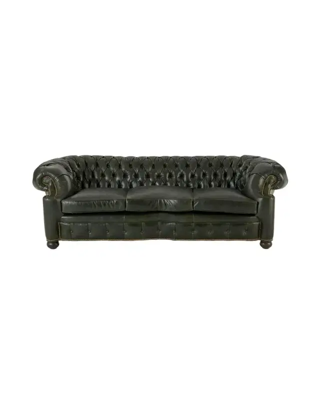Old Hickory Tannery Julian Leather Club Sofa, 100"