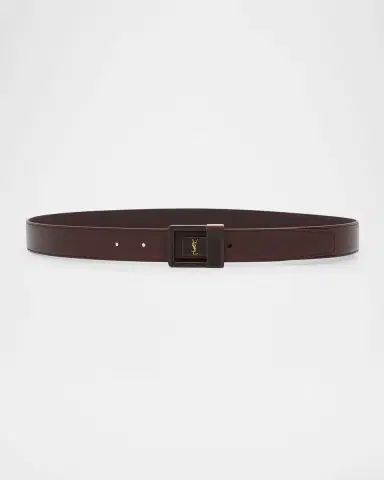 Saint Laurent YSL Buckle Leather Belt | Thumbnail 3 Saint Laurent YSL Buckle Leather Belt | Thumbnail 3
