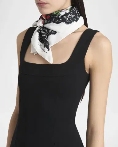 Dolce & Gabbana Floral Foulard Silk Scarf | Thumbnail 2 Dolce & Gabbana Floral Foulard Silk Scarf | Thumbnail 2