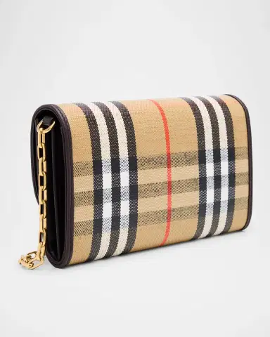 Burberry Highlands Check Flap Continental Wallet on Chain | Thumbnail 3