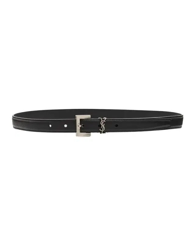 Saint Laurent YSL Cintura Box Leather Belt