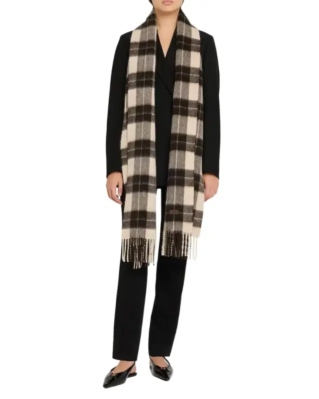 Saint Laurent Llama and Wool Tartan Scarf