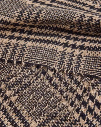 Saint Laurent Prince of Wales Silk Cashmere Scarf | Thumbnail 2