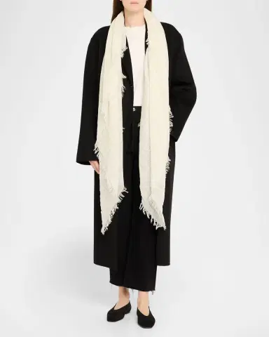 TOTEME Checked Light Wool Scarf | Thumbnail 2 TOTEME Checked Light Wool Scarf | Thumbnail 2