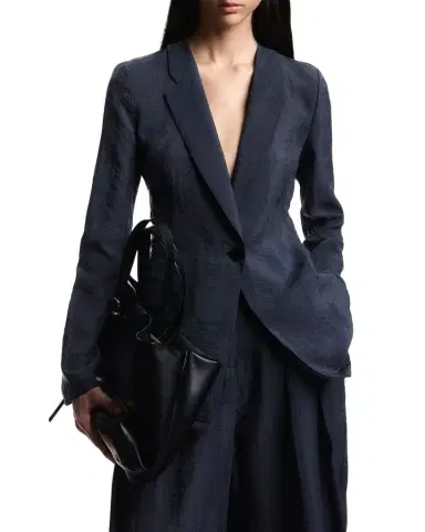 Emporio Armani Pleated Wide-Leg Crepon Trousers | Thumbnail 1 Emporio Armani Pleated Wide-Leg Crepon Trousers | Thumbnail 1