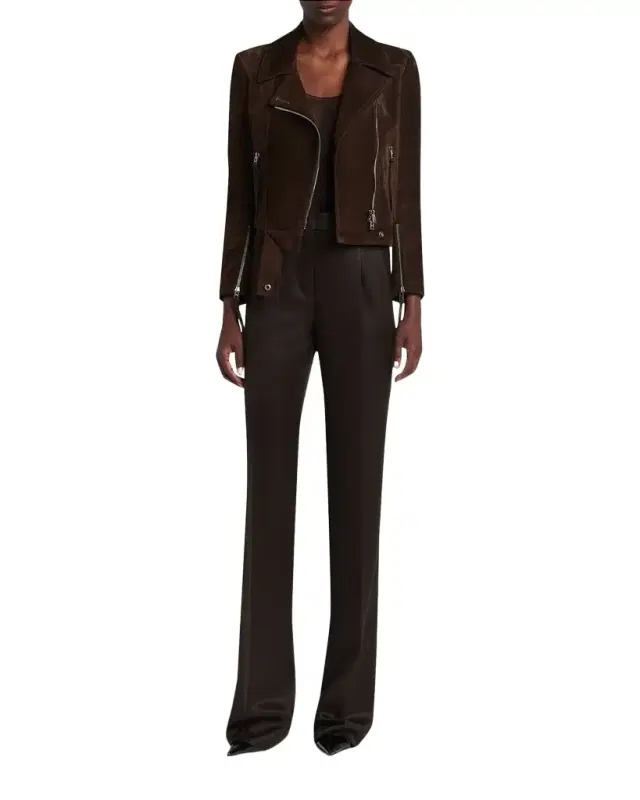 TOM FORD Sharp Grain De Poudre Straight-Leg Trousers