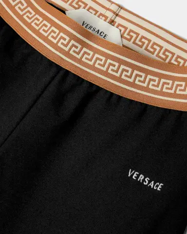 Versace Girl's Embroidered-Logo Stretch Cotton Leggings, Size 4-14 | Thumbnail 3 Versace Girl's Embroidered-Logo Stretch Cotton Leggings, Size 4-14 | Thumbnail 3