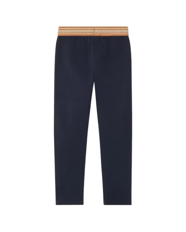 Versace Girl 's Embroidered-Logo Stretch Cotton Leggings, Size 4-14