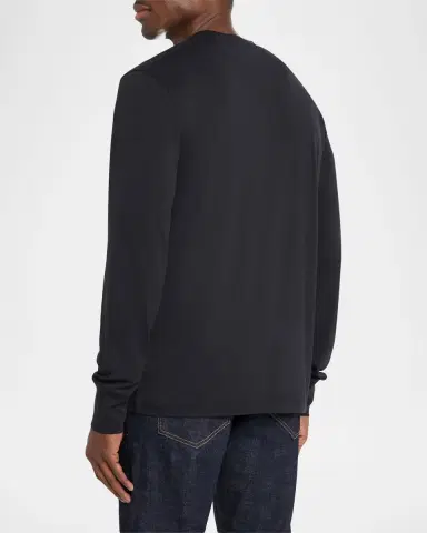 Tom Ford Men's Lyocell and Cotton Long-Sleeve T-Shirt | Thumbnail 2 Tom Ford Men's Lyocell and Cotton Long-Sleeve T-Shirt | Thumbnail 2