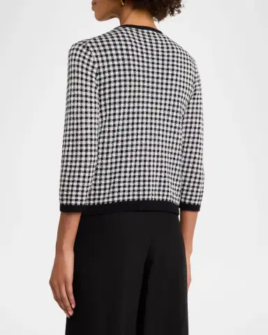 Vince Gingham Knit Cardigan | Thumbnail 2