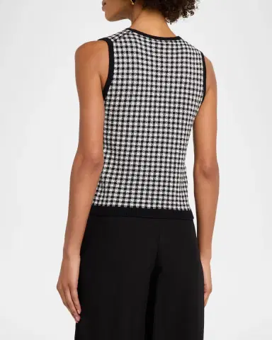 Vince Gingham Knit Tank Top | Thumbnail 2