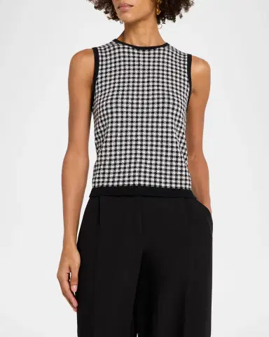 Vince Gingham Knit Tank Top | Thumbnail 3